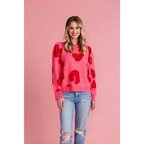 NWT Crosby by Mollie Burch XL Bixby Pink and Red Lightweight Knit Sweater - Picture 1 of 10